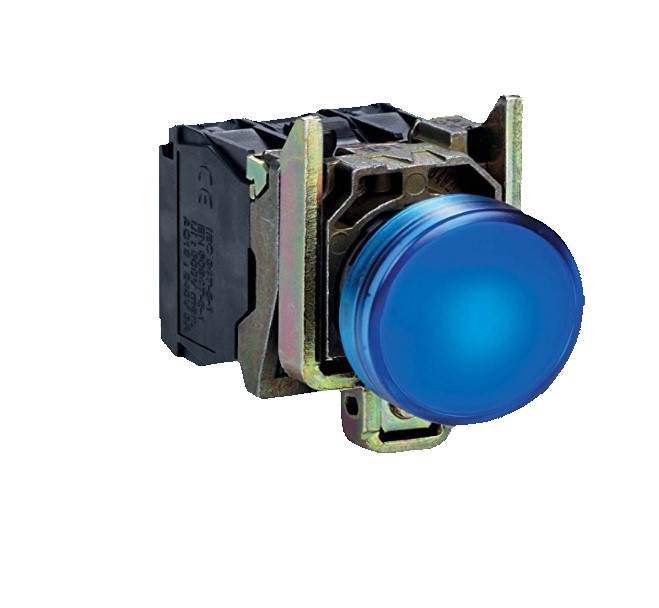 چراغ سیگنال فلزی آبی اشنایدر XB4BVM6 با LED داخلی
