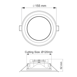 دنیز DE2 – چراغ روشنایی توکار – قطر12