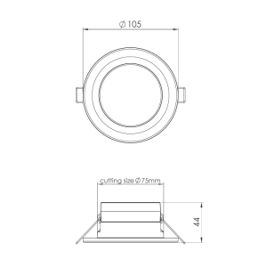 دنیز DE4 – چراغ روشنایی توکار – قطر 7.5