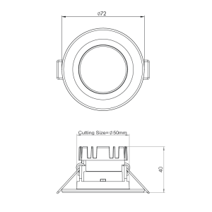 دنیز DE0 – چراغ روشنایی توکار – قطر 5
